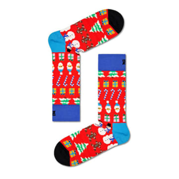 Happy Socks - All I Want For Christmas Socks P000382 In Red