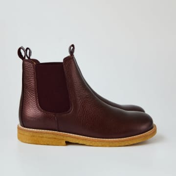 Angulus Classic Chelsea Boots In Burgundy