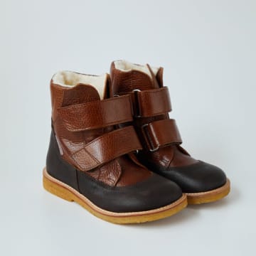 Angulus Tex Boot With Velcro Straps In Brown