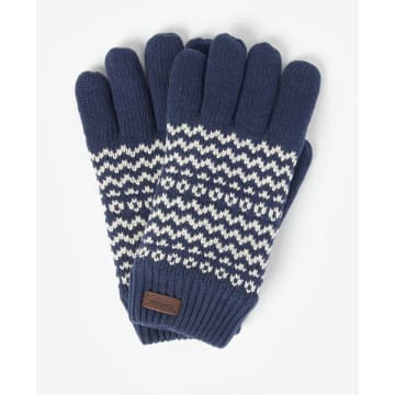 Barbour Navy/ecru Fontwell Gloves In Blue