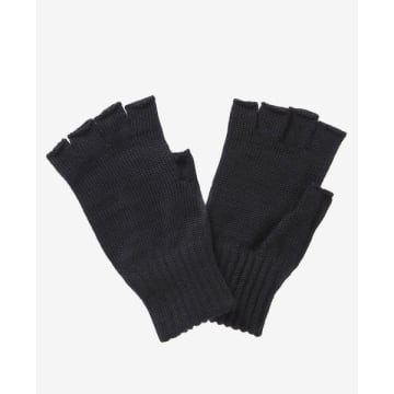 Barbour Black Fingerless Gloves