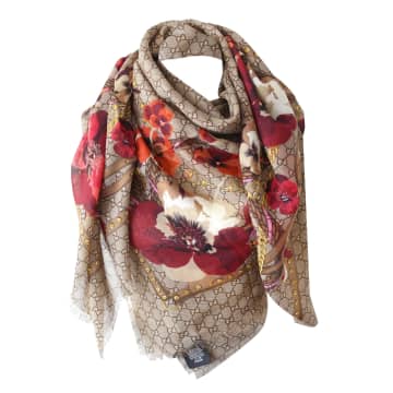 Gucci Ssima Scarf Made Of Soft Wool And Silk In Bordeaux