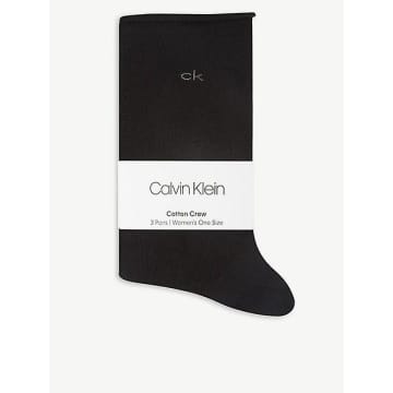 Calvin Klein 3 Pack Trainer Sock In Black