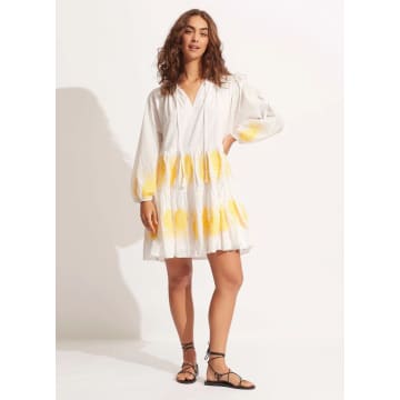 Seafolly Corsica Embroidery Tiered Dress In White