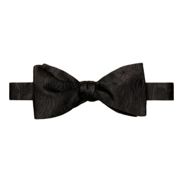 Shop Eton - Black Jacquard Silk Bow Tie