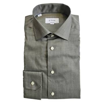 Eton - Contemporary Fit Wrinkle Free Flannel Shirt In Green 10001069162