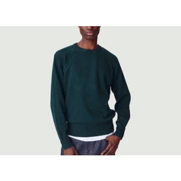Tricot Round Neck Cashmere Sweater In Green