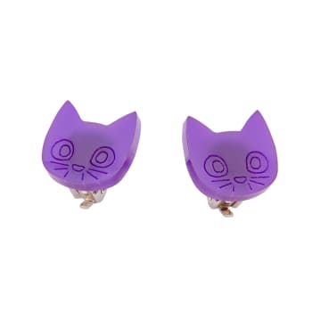 Mini Cools Cat Earrings In Purple