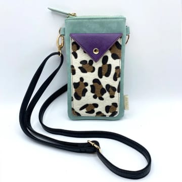 House Of Disaster Purple Leopard Animal Print Phone Bag