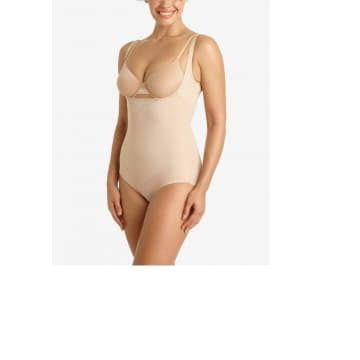 Miraclesuit Open Bust Body Briefer In Warm Beige In Neturals
