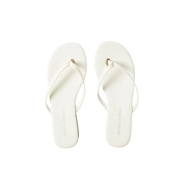 Melissa Odabash Womens Ivory Branded Leather Sandals In Cream