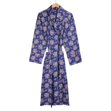 Bown Of London Gatsby Paisley Dressing Gown In Blue