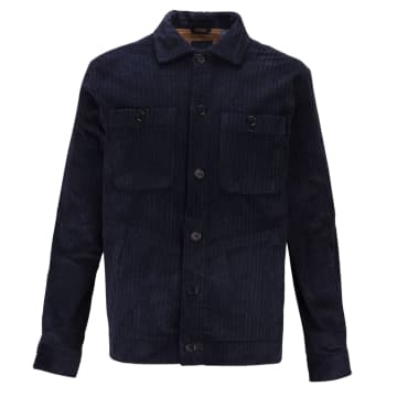Guide London Corduroy Overshirt In Blue