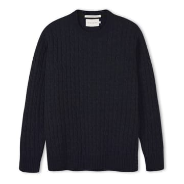 Peregrine Makers Stitch Cable Crew Navy In Blue