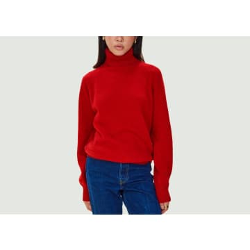 Tricot Cashmere Turtleneck In Red