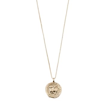 Pilgrim Taurus Zodiac Necklace In Gold