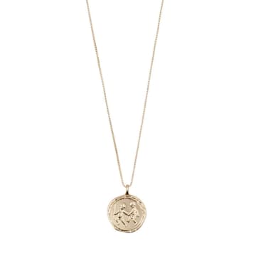 Pilgrim Gemini Zodiac Necklace In Gold