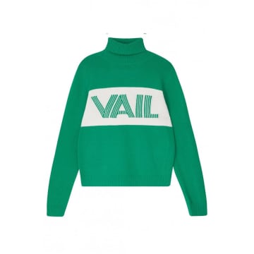 Jumper 1234 Vail Roll Collar In Green And Cream