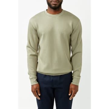 Selected Homme Vetiver Emanuel Soft Crew Neck Sweat In Green