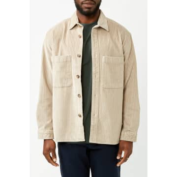 Selected Homme Pure Cashmere Peder Corduroy Overshirt In Neturals