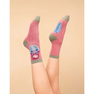 Powder Matryoshka Doll Ladies Ankle Socks