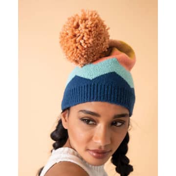 Powder Nora Bobble Hat In Blue