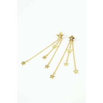 My Doris Gold And Star Chain Drop Earrings