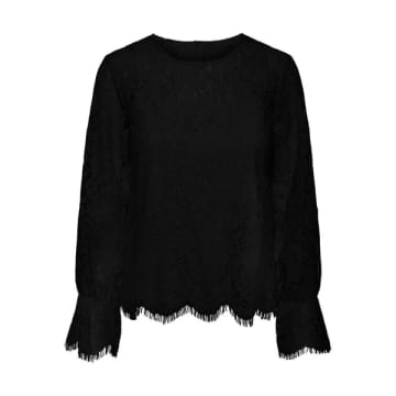 Y.a.s. | Perla Ls Lace Top In Black