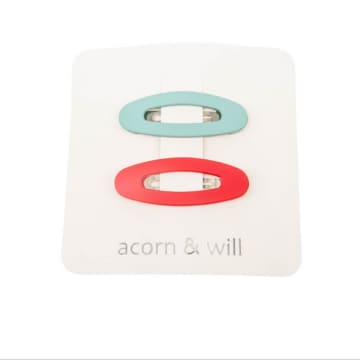 Acorn & Will Oval Hair Clip Duo In Pink