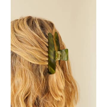 Chalk Large Hair Claw In Green
