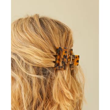 Chalk Square Hair Claw In Tortoiseshell In Brown