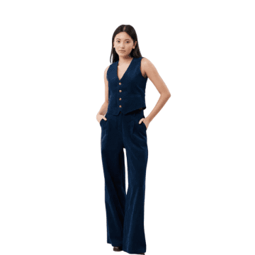Frnch Philo Trousers In Blue Marin