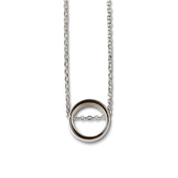 Kei Tominaga Sterling Silver Necklace, Circle In Circle In Metallic