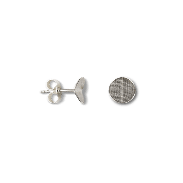 Kei Tominaga Sterling Silver Stud Earrings, Bent Circle In Metallic