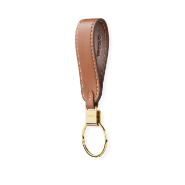 Orbitkey Leather Loop Keychain, Caramel In Brown