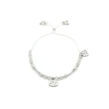 Boho Betty Cancer Zodiac Gemstone Silver Bracelet In Metallic