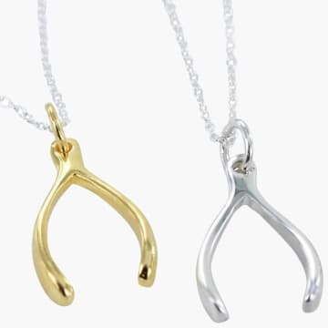 Reeves & Reeves Wishbone Necklace In Metallic
