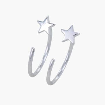 Reeves & Reeves Crescent Star Hoop Earrings In Metallic