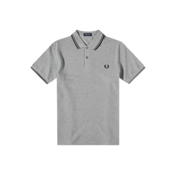 Fred Perry Men's Twin Tipped Polo Shirt In Gray