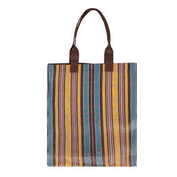 British Colour Standard Yellow Blue And Rose Beige Farmers Market Shopper Bag
