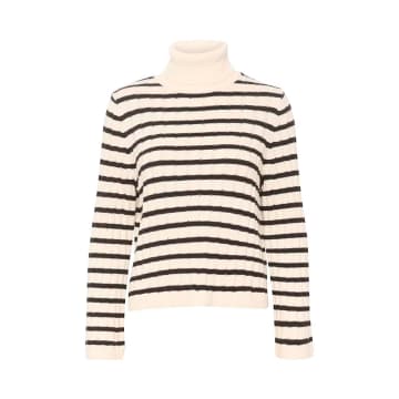 Part Two Calluna Stripes Neck Sweater In Pattern