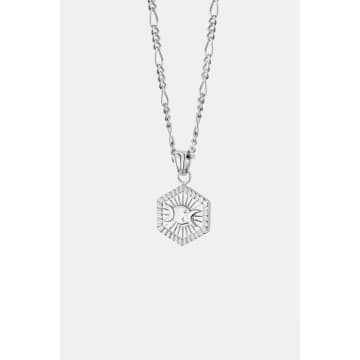 Daisy London Silver Estee Lalonde Goddess Hexagonal Necklace In Metallic