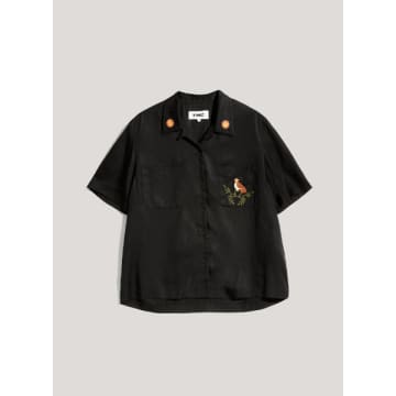 Ymc You Must Create Vegas Embroidered Short Sleeve Shirt Bkack