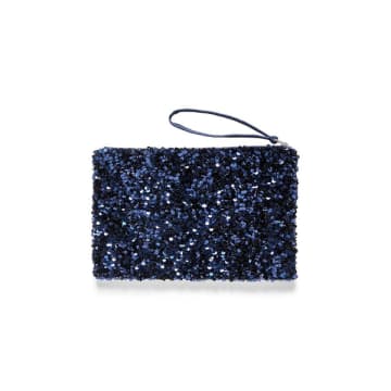 Part Two Denia Sequin Clutch Bag Midnight Sail In Gray
