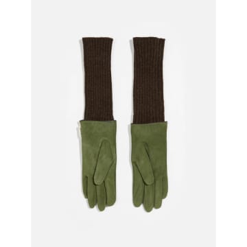 Bellerose Gia Suede Gloves In Green