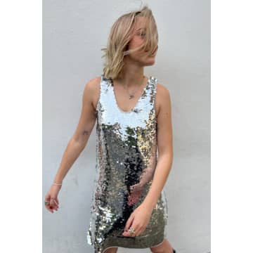 Samsoesamsoe Lykke Silver Dress In Metallic