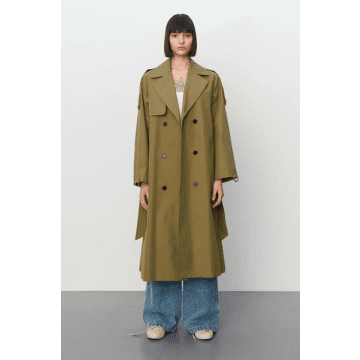 2ndday Sloan Martini Olive Trench Coat In Green