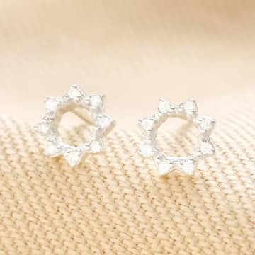 Lisa Angel Sterling Silver Crystal Sunbeam Stud Earrings In Metallic
