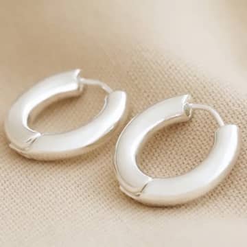 Lisa Angel Medium Chunky Hoop Earrings In Silver In Metallic