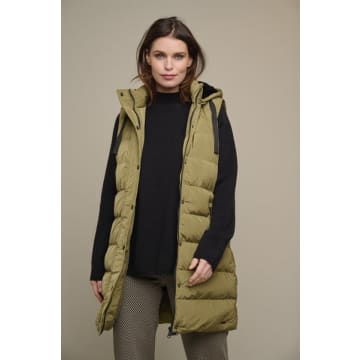 Rino And Pelle Jacy Padded Waistcoat With Faux Fur And Detachable Hood In Brown